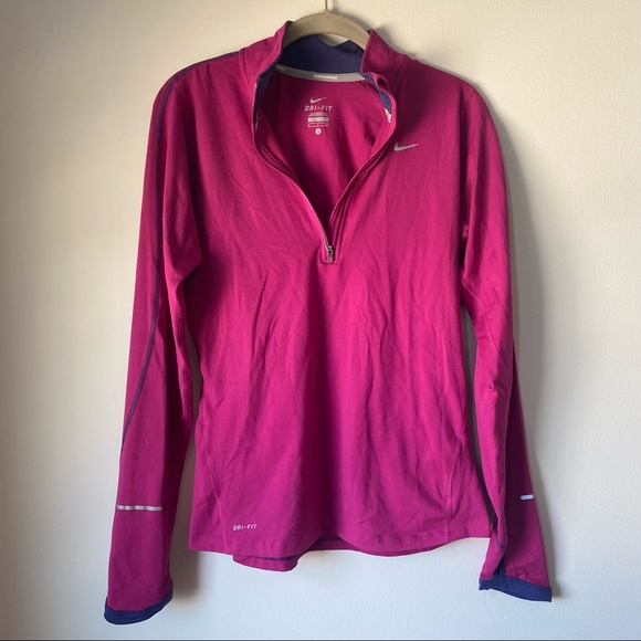 Nike Women's Dri-FIT Running Quarter Zip Top Sz S - Picture 1 of 6